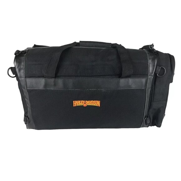 Harley Davidson Unisex Adult Black Pockets Adjustable Double Strap Duffle Bag - Picture 3 of 11